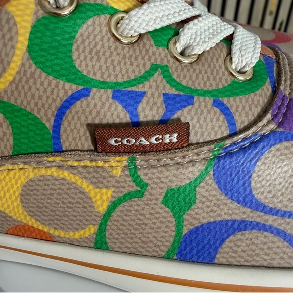 NEW 🌈 COACH 🌸 Women's Citysole Skate Sneakers in the Rainbow Signature Canvas ‼️ - Picture 3 of 12
